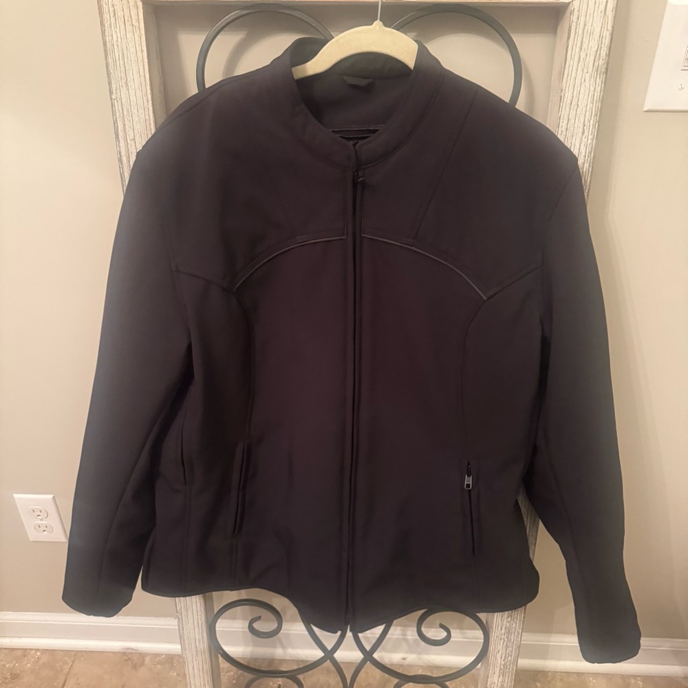 Revolution Gear 2XL Black Softshell Moto Jacket Zip-Out Liner Vents Pockets